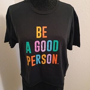 Black Kids Shirt with Colorful 'Be A Good Person' Print